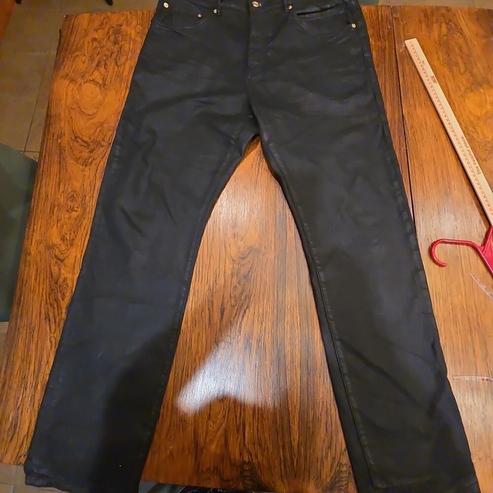 PURPLE - Brand P005 Black Raw Coated Jeans Sz.36
